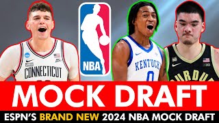 NEW ESPN 2024 NBA Mock Draft 1st Round Projections Ft Donovan Clingan Alex Sarr amp Matas Buzelis [upl. by Onid]