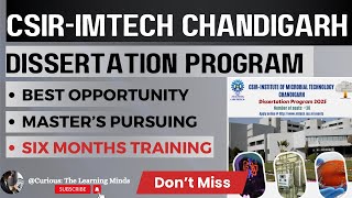 CSIRIMTECH Chandigarh  Dissertation Program 2025  Research Training [upl. by Oinimreh]