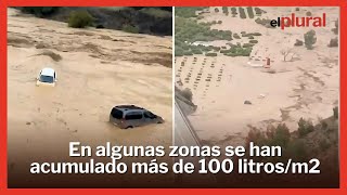 Las intensas lluvias en Málaga desbordan el río Guadalhorce [upl. by Nacul]