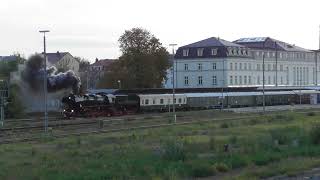 52 81415 der OSEF mit Sonderzug am 191024 in Bautzen [upl. by Olfe]