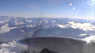 King Air 350i Flying over the French Alps Flight Deck ETLETR [upl. by Avrit]