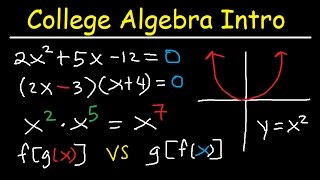 College Algebra Introduction Review  Basic Overview Study Guide Examples amp Practice Problems [upl. by Shepperd]