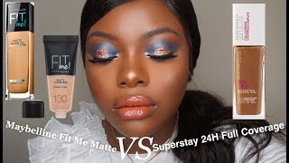 Maybelline Fit Me Foundation VS Superstay Full Coverage  Drugstore Foundation Review [upl. by Artina]