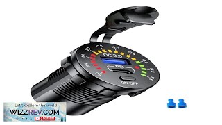 1224V Dual USB Car Charger Socket PDQC30 With Colorful Voltmeter ONOFF Switch Review [upl. by Ahsaeit]