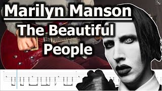 Marilyn Manson  The Beautiful People  Guitar Tabs Tutorial [upl. by Dugaid]