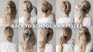 10 EASY BACK TO SCHOOL HAIRSTYLES ❤️ [upl. by Llirpa824]