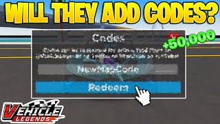 Will Vehicle Legends Ever Add Codes Back Roblox [upl. by Ahseken]