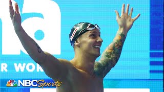 Caeleb Dressel breaks Michael Phelps 100m butterfly World Record  NBC Sports [upl. by Zantos809]