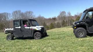 2023 Canam defender limited vs 2021 Polaris Ranger Northstar trail ride [upl. by Dyraj]