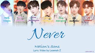 Produce 101 Nations Sons Never 네버 Official Lyrics RomHanEng [upl. by Llewen]