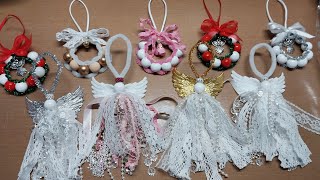 fast Easy handmade Christmas Angel and wreath ornament package toppers 2024 gifts [upl. by Merras]