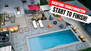 Small Backyard BIG MAKEOVER Full Build Time Lapse [upl. by Bauske]