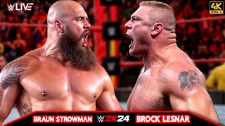 Brock Lesnar vs Braun Strowman  Extreme Rules  WRESTLEMANIA 39 DAY  WWE August 82024 4K60FPS [upl. by Pliner]