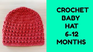 How To Crochet Simple Baby Hat  612 Months  For Beginners [upl. by Buehrer454]