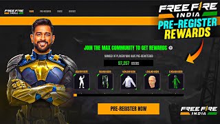 FREE FIRE INDIA PREREGISTER REWARDS🇮🇳 [upl. by Mignon66]