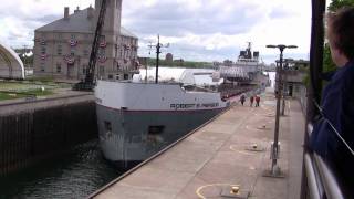 Ship through the Soo Locks in HD 6909 [upl. by Nedrud]