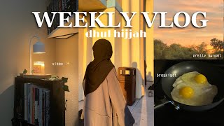 ღ ep 19 weekly muslimah vlog  cooking quran sunset  10 days of dhul hijjah mini vlog ⋆ೃ࿔･ [upl. by Lothar]