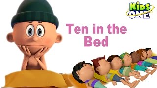 Ten in the Bed  Number Song  Cartoon Animation Rhymes For Children  KidsOne [upl. by Yelssew]