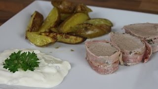 Schweinefilet Im Speckmantel amp Kartoffelecken  Kochnoob [upl. by Angi]