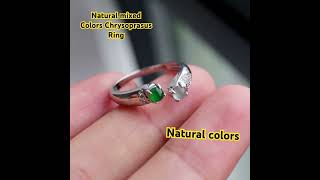 Natural Chrysoprasus Ring with natural colors chrysoprase naturallove luck fyp finejewelry [upl. by Torry365]