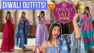 HUGE Myntra Diwali Sale Haul😍✨5090 OFF😱Diwali Outfit Ideas Try On Haul  Rupal Yadav [upl. by Ellehcor]