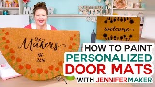 Make Personalized Door Mats with a Cricut Freezer Paper  Flex Seal Method [upl. by Imhsar560]