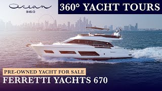 360° Yacht Tour onboard the Ferretti Yachts 670 [upl. by Aihset]