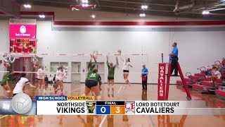 Lord Boteteourt volleyball defeats Northside on senior night [upl. by Naitirb]