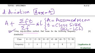 Step Deviation Method Numerical  ICSE CLASS 10 Specimen paper [upl. by Anirdna]