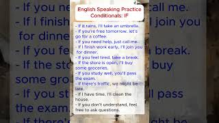 English speaking practice conditionals IF  practice English fluency englishspeakingpractice [upl. by Yleoj]