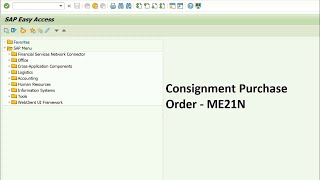 How to create Consignment Purchase order in SAP MM  V2 [upl. by Mehitable]