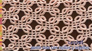 Punto ruso a crochet imitación frivolité ¡lindo y diferente  Tejiendo Perú [upl. by Keare]