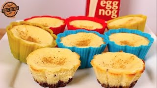 Eggnog Cheesecakes  Cupcakes  Christmas dessert recipe [upl. by Lytsirhc]