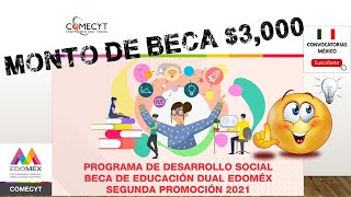 BECA de EDUCACION Dual COMECyT  EDOMEX PROGRAMA DE DESARROLLO SOCIAL Convocatoria 20212022 BASES [upl. by Sorkin249]