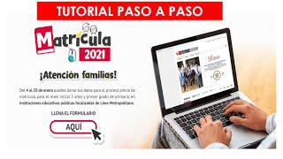 ✅❗MATRICULA INICIAL Y PRIMARIA 2021❗ TUTORIAL PASO A PASO [upl. by Aidole]