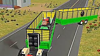 Indian vehicle 3D game mein tractor ke piche trolley 👍 [upl. by Bonis513]