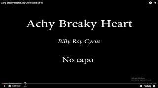 Achy Breaky Heart Easy Chords and Lyrics [upl. by Buckingham]