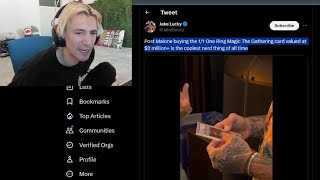 xQc reacts to Post Malone buying the 11 One Ring Card at 2M [upl. by Freemon479]