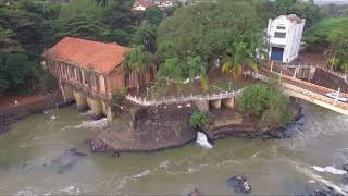 Belas imagens de drone  Rio Mogi Guaçu  Cachoeira de Emas  Pirassununga SP [upl. by Henriette]