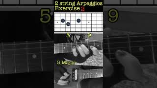 2 string arpeggios exercise 2 guitar lesson arpeggio musictheory major arpeggios A G D G [upl. by Lai]