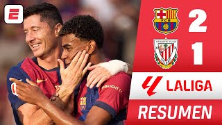 BARCELONA sacó difícil triunfo en Montjuic ante ATHLETIC con goles de Lewandowski y Yamal  La Liga [upl. by Turner]