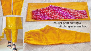 Pant trouser cutting amp stitching very easily for beginners  pant cutting stitching tips amp tricks [upl. by Greene]