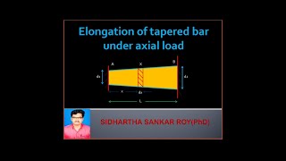 Elongation of tapered bar under axial load in hindiUniformly tapering circular barDerivation [upl. by Stila165]