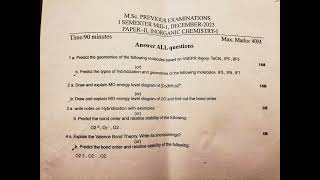 AU MSC 1st semester mid1 exam papers1st year20232024 [upl. by Ij56]