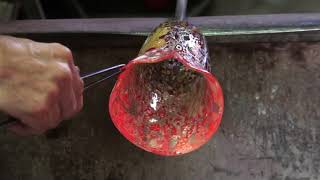 Murano Glass Millefiori Fazzoletto Vase Making In Venice Italy [upl. by Sarat591]