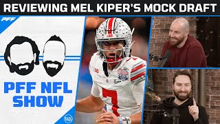 Breaking down Mel Kipers 2023 NFL Mock Draft  Senior Bowl recap  PFF NFL show [upl. by Nosinned]