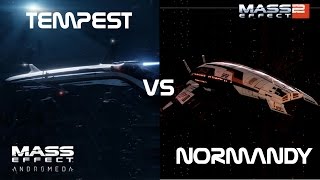 Mass Effect  TEMPEST vs NORMANDY  Andromeda vs ME2  Ship Reveal [upl. by Llenahc]