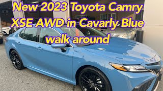 New 2023 Toyota Camry XSE AWD in Cavarly Blue walk around and Trims [upl. by Dori]