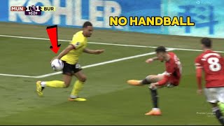 VAR Robbed Manchester United vs Burnley No PENALTY for Handball  Man Utd vs Burnley 11 [upl. by Adnamas763]