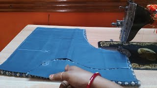 Easy simple blouse back neck motka design cutting and stitching  ইজি মোটকা ডিজাইন [upl. by Anavahs156]